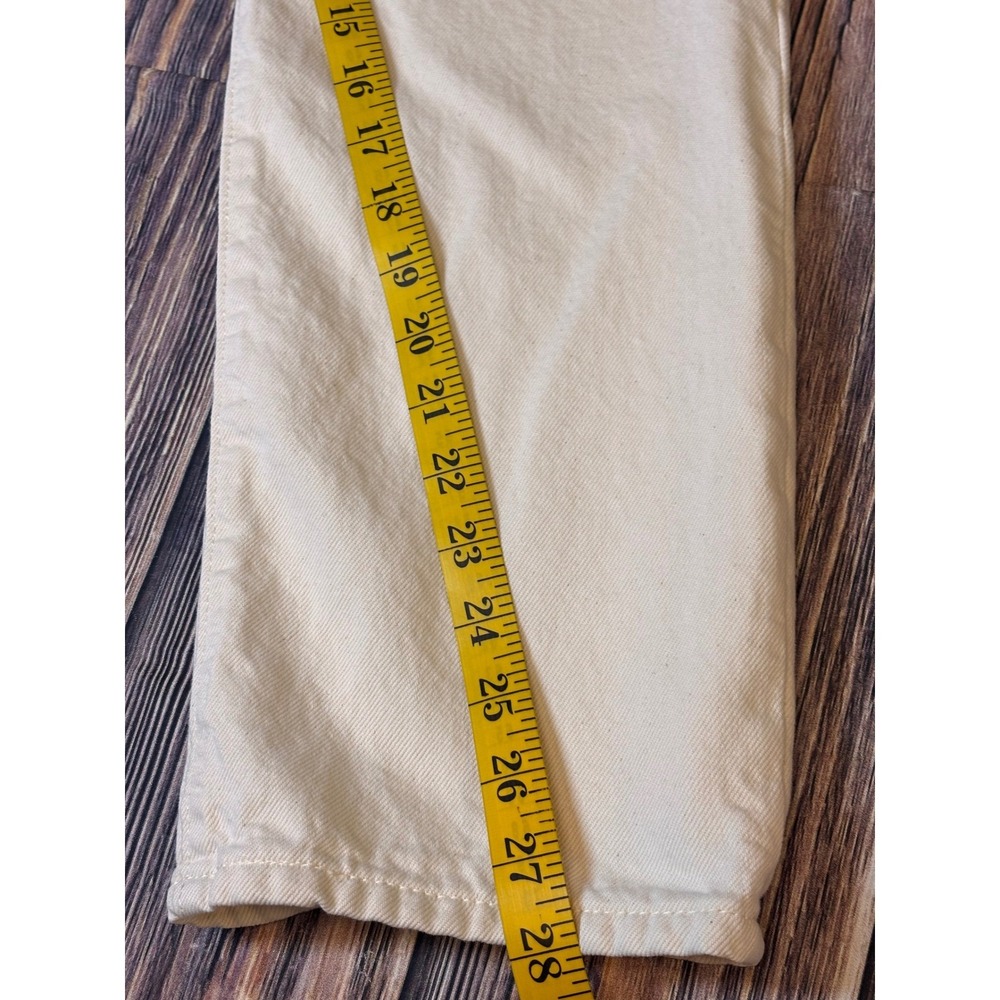 Levis 501 Jeans Womens W30 L28 Off White Cream Butterfly Print Button Fly - Picture 9 of 16